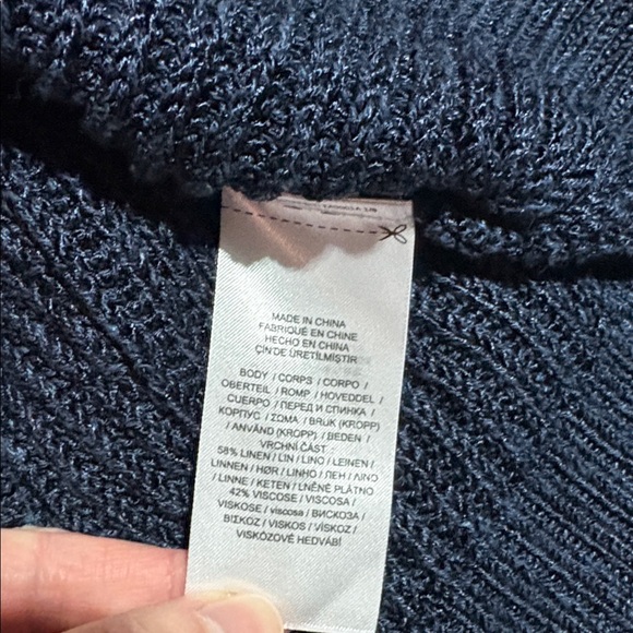 Lauren Ralph Lauren Black Label Dark Blue Knit Sweater sz MP - Picture 7 of 8